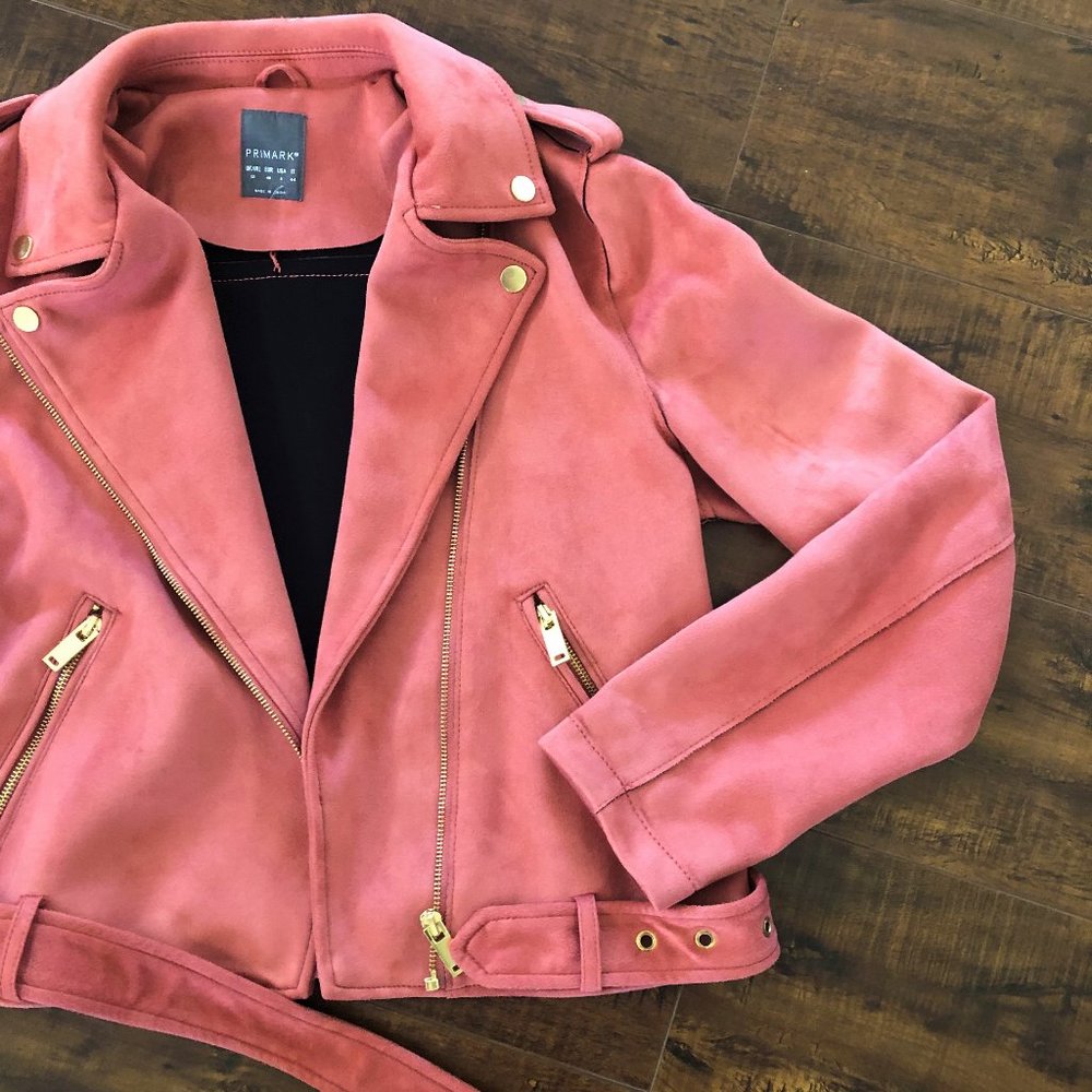 FAUX SUEDE JACKET - PINK